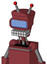 Red Mech With Cylinder-Conic Head And Keyboard Mouth And Large Blue Visor Eye And Double Led Antenna