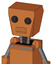Orange Droid With Box Head And Toothy Mouth And Two Eyes