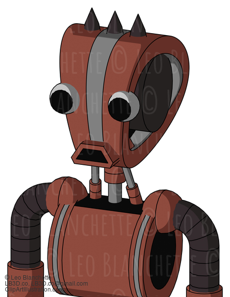 Brown Droid With Droid Head And Sad Mouth And Two Eyes And Three Dark Spikes #21984