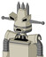 Tan Mech With Cone Head And Sad Mouth And Angry Eyes And Three Spiked