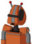 Orange Mech With Droid Head And Sad Mouth And Black Visor Cyclops And Double Led Antenna