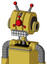 Yellow Droid With Multi-Toroid Head And Keyboard Mouth And Cyclops Compound Eyes And Double Led Antenna