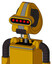 Yellow Robot With Droid Head And Dark Tooth Mouth And Visor Eye