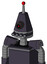 Purple Robot With Cone Head And Pipes Mouth And Black Cyclops Eye And Single Led Antenna