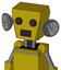 Yellow Automaton With Box Head And Dark Tooth Mouth And Two Eyes