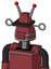 Red Mech With Cone Head And Speakers Mouth And Black Visor Cyclops And Double Led Antenna