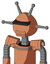 Peach Robot With Rounded Head And Toothy Mouth And Black Visor Cyclops And Double Antenna