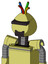 Yellow Robot With Rounded Head And Dark Tooth Mouth And Black Visor Cyclops And Wire Hair