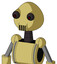 Yellow Droid With Rounded Head And Speakers Mouth And Red Eyed