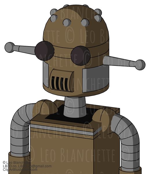 Cardboard Mech With Dome Head And Speakers Mouth And Two Eyes #22026