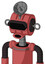 Pinkish Mech With Multi-Toroid Head And Round Mouth And Black Visor Eye And Radar Dish Hat