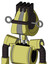Yellow Robot With Droid Head And Black Visor Cyclops And Pipe Hair