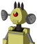 Yellow Robot With Rounded Head And Speakers Mouth And Angry Cyclops And Three Dark Spikes