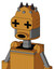 Peach Droid With Dome Head And Round Mouth And Plus Sign Eyes And Three Dark Spikes
