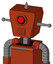 Orange Robot With Box Head And Speakers Mouth And Cyclops Eye And Spike Tip