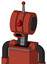 Red Automaton With Multi-Toroid Head And Round Mouth And Angry Cyclops And Single Led Antenna