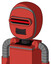 Tomato-Red Droid With Bubble Head And Dark Tooth Mouth And Visor Eye