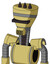 Yellow Droid With Vase Head And Speakers Mouth And Black Visor Cyclops And Three Dark Spikes