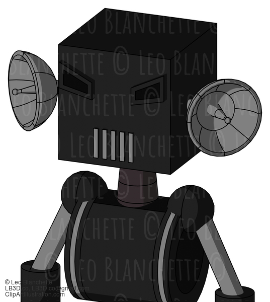 Black Automaton With Box Head And Vent Mouth And Angry Eyes #22074