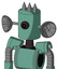Green Mech With Cylinder Head And Black Cyclops Eye And Three Spiked