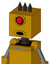 Yellow Droid With Box Head And Round Mouth And Cyclops Eye And Three Dark Spikes