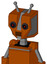 Redish-Orange Mech With Mechanical Head And Speakers Mouth And Black Glowing Red Eyes And Double Antenna
