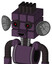 Purple Mech With Cube Head And Happy Mouth And Black Glowing Red Eyes And Pipe Hair