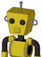 Yellow Droid With Box Head And Speakers Mouth And Two Eyes And Single Antenna
