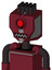 Red Droid With Mechanical Head And Square Mouth And Cyclops Eye And Pipe Hair