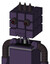 Purple Mech With Cube Head And Toothy Mouth And Red Eyed And Three Dark Spikes