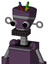 Purple Mech With Vase Head And Keyboard Mouth And Two Eyes And Wire Hair