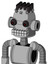 White Automaton With Dome Head And Keyboard Mouth And Red Eyed And Pipe Hair