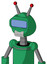 Green Automaton With Rounded Head And Teeth Mouth And Large Blue Visor Eye And Double Led Antenna