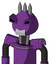 Purple Automaton With Rounded Head And Teeth Mouth And Angry Eyes And Three Spiked