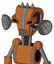 Orange Robot With Droid Head And Vent Mouth And Angry Eyes And Three Spiked