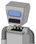White Automaton With Box Head And Keyboard Mouth And Large Blue Visor Eye