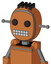 Orange Droid With Bubble Head And Keyboard Mouth And Two Eyes And Pipe Hair