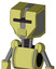 Yellow Robot With Mechanical Head And Speakers Mouth And Black Visor Cyclops