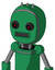 Green Automaton With Bubble Head And Square Mouth And Black Glowing Red Eyes And Three Spiked