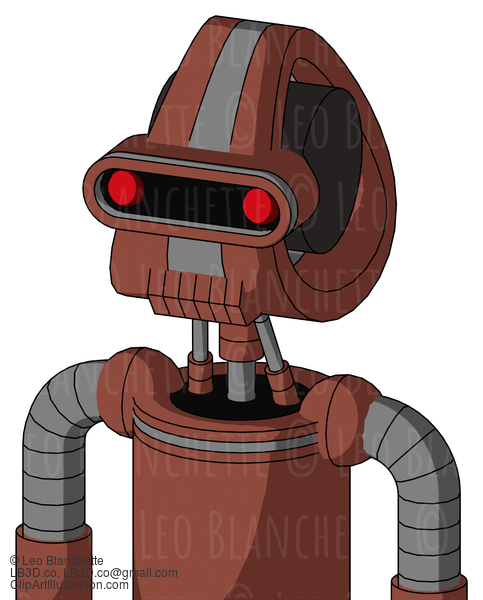 Brown Droid With Droid Head And Toothy Mouth And Visor Eye #22131