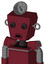Red Droid With Box Head And Sad Mouth And Red Eyed And Radar Dish Hat
