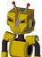Yellow Droid With Mechanical Head And Speakers Mouth And Angry Eyes And Double Led Antenna