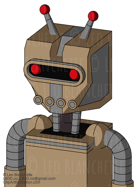 Cardboard Mech With Mechanical Head And Pipes Mouth And Visor Eye And Double Led Antenna #22137