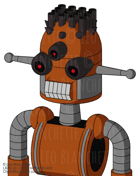 Brownish Droid With Dome Head And Teeth Mouth And Three-Eyed And Pipe Hair #22142