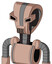 Light-Peach Mech With Droid Head And Speakers Mouth And Angry Eyes