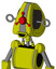 Yellow Robot With Droid Head And Happy Mouth And Cyclops Compound Eyes