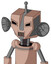 Light-Peach Mech With Mechanical Head And Speakers Mouth And Angry Eyes And Single Antenna