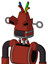 Red Automaton With Cone Head And Dark Tooth Mouth And Angry Eyes And Wire Hair