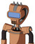 Peach Robot With Droid Head And Speakers Mouth And Large Blue Visor Eye And Three Spiked