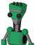 Green Automaton With Vase Head And Two Eyes And Three Dark Spikes